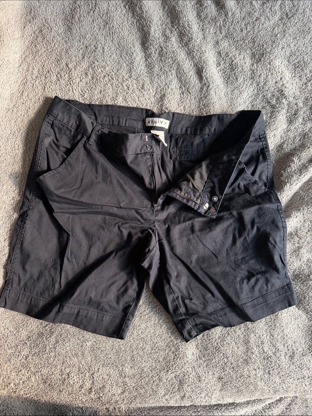 Ava & Viv Men's Black Flat Front Shorts